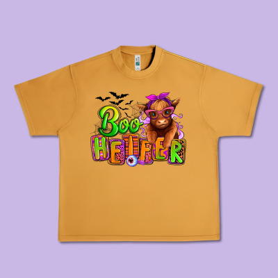 Boo Heifer Baby Cow Urban Heavy Tee Designed By Ranaportraitstore
