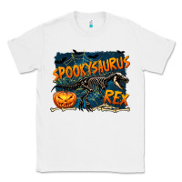 White Spooky Saurus Rex Classic Tee - texasbilliewilder