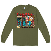 Army Green i'm just here for the snacks #baseball brother Long Sleeve Tee - Zillion Design Studio