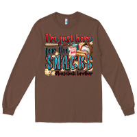 Chestnut i'm just here for the snacks #baseball brother Long Sleeve Tee - Zillion Design Studio