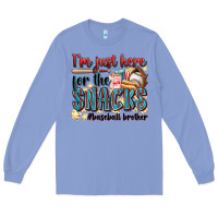 Colony Blue i'm just here for the snacks #baseball brother Long Sleeve Tee - Zillion Design Studio