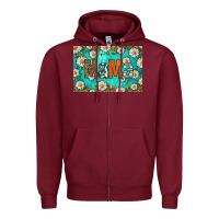 Burgundy western daisy mama skinny metal can holder Zipper Hoodie - HRA Design Shop