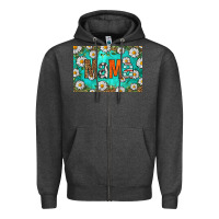 Charcoal Heather western daisy mama skinny metal can holder Zipper Hoodie - HRA Design Shop