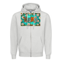 Dove Grey western daisy mama skinny metal can holder Zipper Hoodie - HRA Design Shop