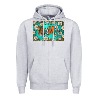 Heather Grey western daisy mama skinny metal can holder Zipper Hoodie - HRA Design Shop