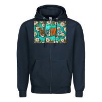 Navy western daisy mama skinny metal can holder Zipper Hoodie - HRA Design Shop