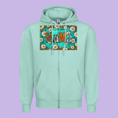 Western Daisy Mama Skinny Metal Can Holder Zipper Hoodie Designed By Hra Design Shop