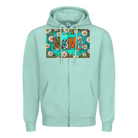 Seafoam western daisy mama skinny metal can holder Zipper Hoodie - HRA Design Shop