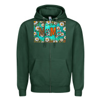 Sports Green western daisy mama skinny metal can holder Zipper Hoodie - HRA Design Shop