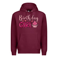Burgundy birthday girl cupcake Premium Hoodie - MaliasSmallBusiness