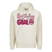 Oatmeal Heather birthday girl cupcake Premium Hoodie - MaliasSmallBusiness