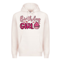 Pale Pink birthday girl cupcake Premium Hoodie - MaliasSmallBusiness