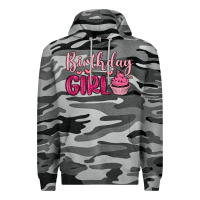 Slate Camo birthday girl cupcake Premium Hoodie - MaliasSmallBusiness