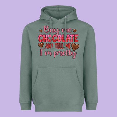 Buy Me Chocolate And Tell Me I'm Pretty Heavyweight Hoodie Designed By Jahusdesignshop