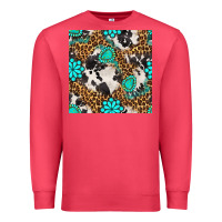 Cardinal western turquoise seamless pattern Premium Sweatshirt - BundleAndBundleShop
