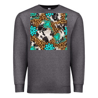 Charcoal Heather western turquoise seamless pattern Premium Sweatshirt - BundleAndBundleShop