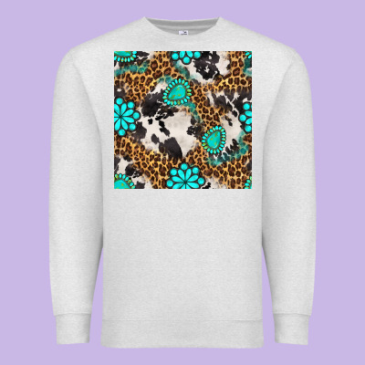Western Turquoise Seamless Pattern Premium Sweatshirt Designed By Bundleandbundleshop