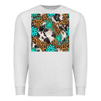 Oatmeal Heather western turquoise seamless pattern Premium Sweatshirt - BundleAndBundleShop