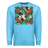 Ocean Blue western turquoise seamless pattern Premium Sweatshirt - BundleAndBundleShop