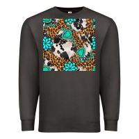 Smoke western turquoise seamless pattern Premium Sweatshirt - BundleAndBundleShop
