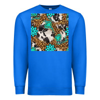 True Royal western turquoise seamless pattern Premium Sweatshirt - BundleAndBundleShop