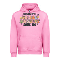 Fuchsia Pink sorry my social anxiety says no Urban Hoodie - MaliasSmallBusiness