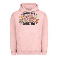 Pigment Salmon sorry my social anxiety says no Urban Hoodie - MaliasSmallBusiness