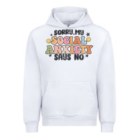 White sorry my social anxiety says no Urban Hoodie - MaliasSmallBusiness