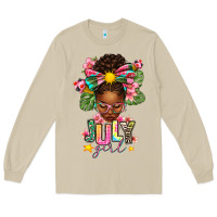 Mushroom july girl afro woman summer Long Sleeve Tee - texasbilliewilder