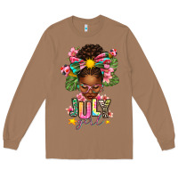 Toasted Coconut july girl afro woman summer Long Sleeve Tee - texasbilliewilder