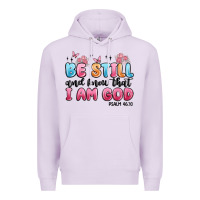 Lilac be still and know that i am god psalm 46 10 Premium Hoodie - MaliasSmallBusiness