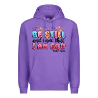 Purple be still and know that i am god psalm 46 10 Premium Hoodie - MaliasSmallBusiness