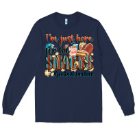 Navy i'm just here for the snacks #american football br Long Sleeve Tee - Zillion Design Studio