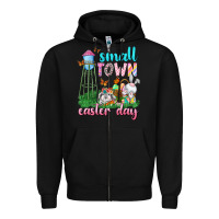 Black Small Town Easter Day Zipper Hoodie - Neo Western