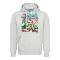 Dove Grey Small Town Easter Day Zipper Hoodie - Neo Western