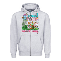 Heather Grey Small Town Easter Day Zipper Hoodie - Neo Western