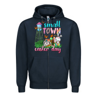Navy Small Town Easter Day Zipper Hoodie - Neo Western