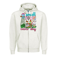 Oatmeal Heather Small Town Easter Day Zipper Hoodie - Neo Western