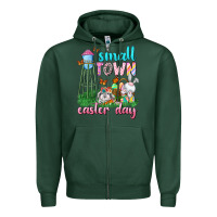 Sports Green Small Town Easter Day Zipper Hoodie - Neo Western