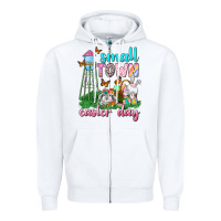 White Small Town Easter Day Zipper Hoodie - Neo Western
