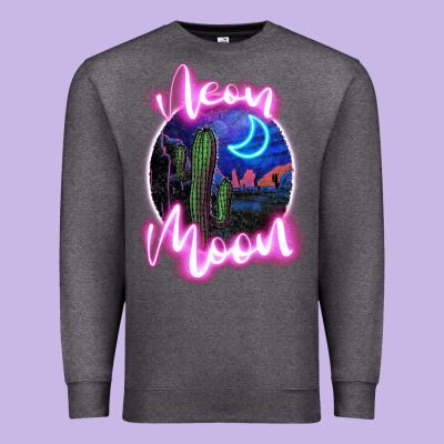 Neon Moon Premium Sweatshirt Designed By Jahusdesignshop