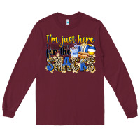 Burgundy i'm just here for the snacks volleyball Long Sleeve Tee - Zillion Design Studio