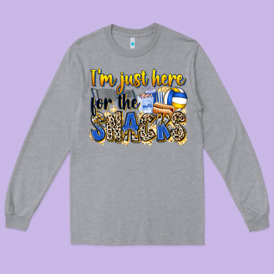 I'm Just Here For The Snacks Volleyball Long Sleeve Tee Designed By Zillion Design Studio
