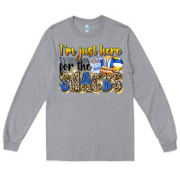Heather Grey i'm just here for the snacks volleyball Long Sleeve Tee - Zillion Design Studio
