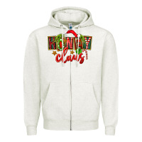 Oatmeal Heather christmas honey claus Zipper Hoodie - FaDigitalArtStudio