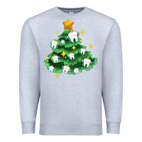 Heather Grey Christmas tree with teeth Premium Sweatshirt - AdoDesignShop