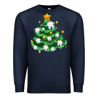 Navy Christmas tree with teeth Premium Sweatshirt - AdoDesignShop