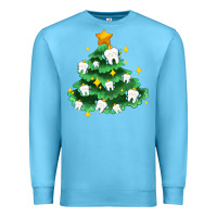 Ocean Blue Christmas tree with teeth Premium Sweatshirt - AdoDesignShop