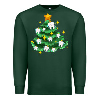 Sports Green Christmas tree with teeth Premium Sweatshirt - AdoDesignShop
