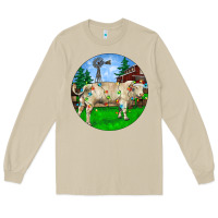 Mushroom christmas charolais bull and barnyard Long Sleeve Tee - RanaPortraitStore
